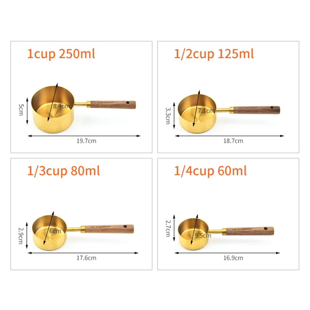 Wooden Handle Measuring Cups