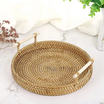 Handwoven Rattan Serving Tray