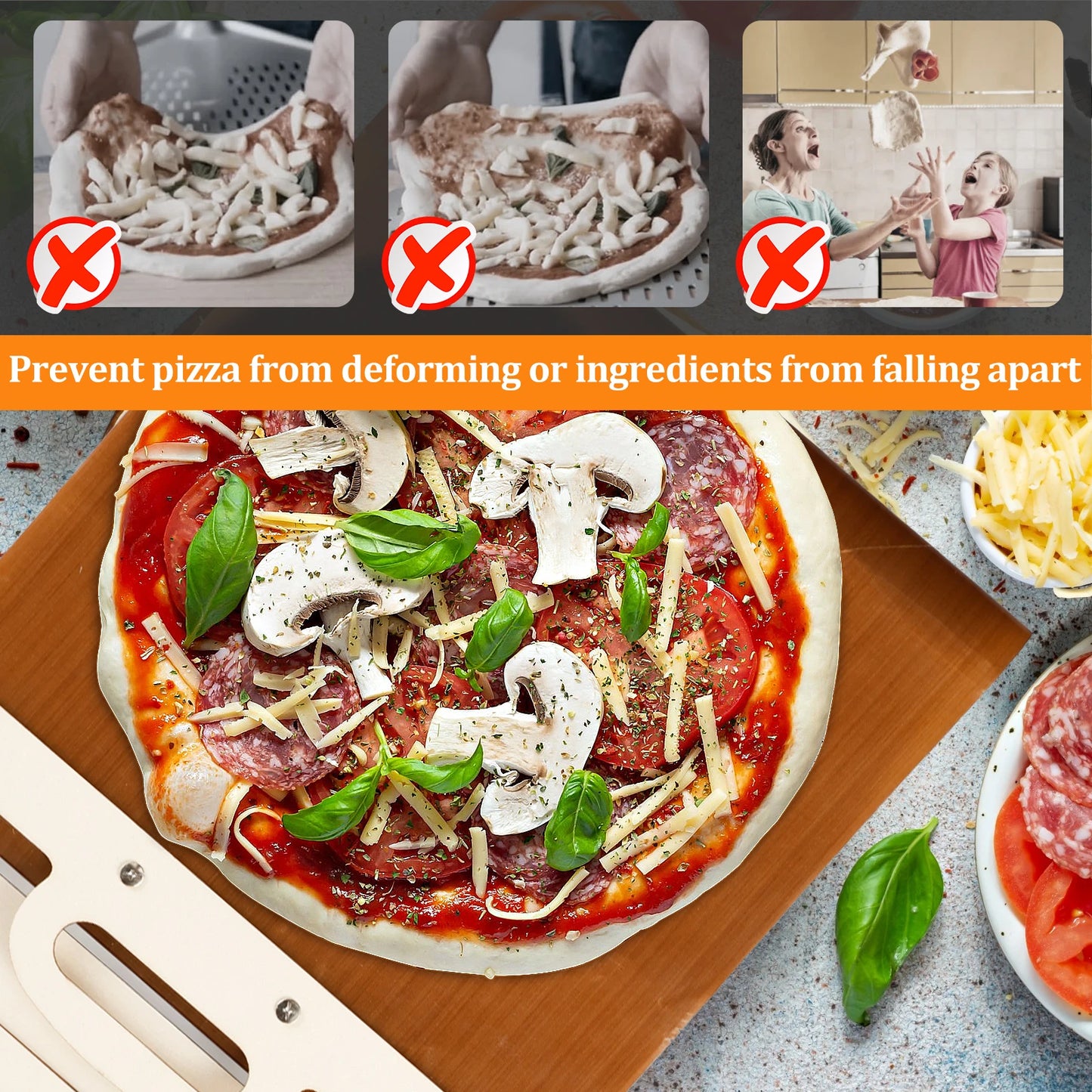 Sliding Pizza Peel Non-Stick Shovel