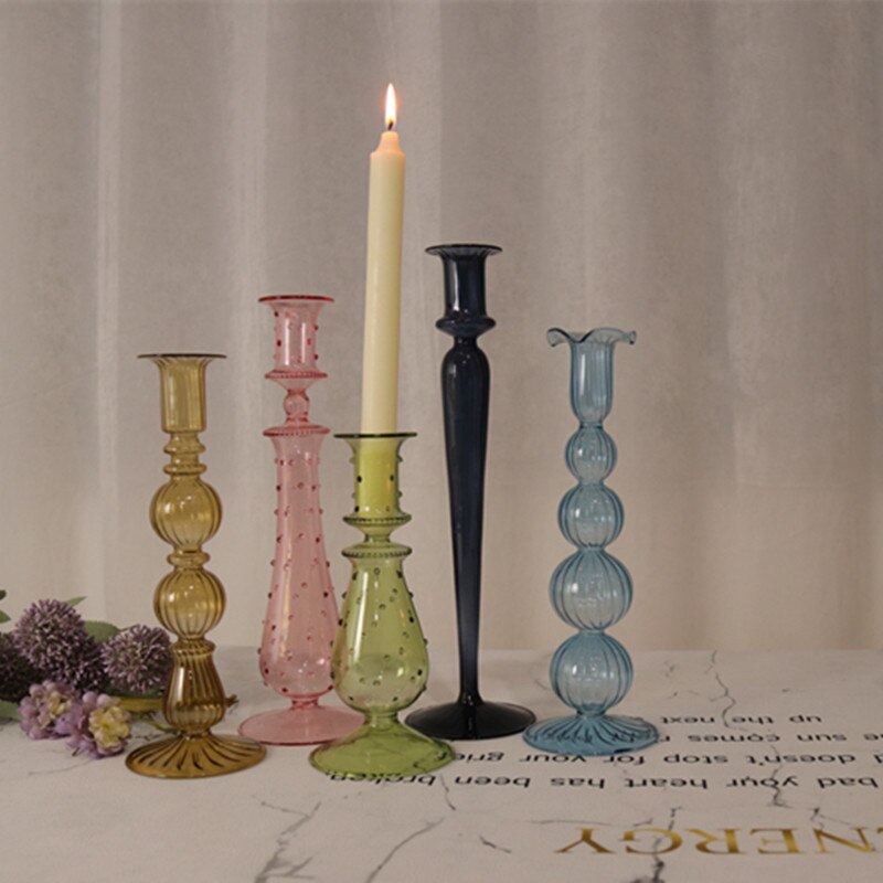 Colourful Glass Candle Holder