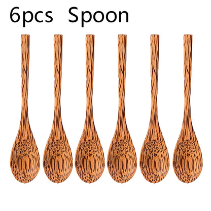 CocoCraft Tableware Set made from sustainable bamboo, including bowls and spoons, ideal for eco-conscious dining with natural aesthetic appeal.