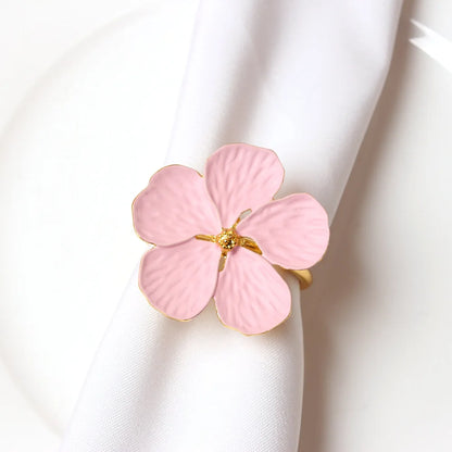 Pink Blossom Napkin Ring: A luxurious and intricate tableware accessory, perfect for elevating your dining experience with style and dinnerware sophistication.