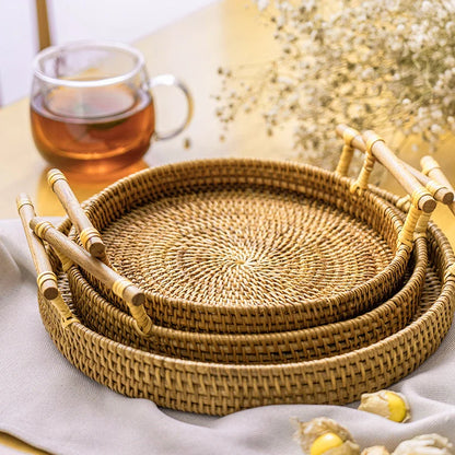 Handwoven Rattan Serving Tray