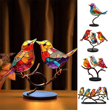 Colorful Glass Birds Decoration