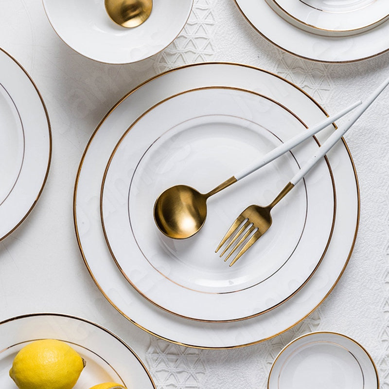 Explore the elegance of our best dinnerware set in Australia - a stunning white and gold collection featuring plates, bowls, and a versatile dinner set. This kitchenware ensemble is designed for both everyday use and special occasions, combining sophistication with durability. Elevate your dining experience with this white dinnerware set, a perfect addition to your kitchen essentials. White Classic Dinner Plate