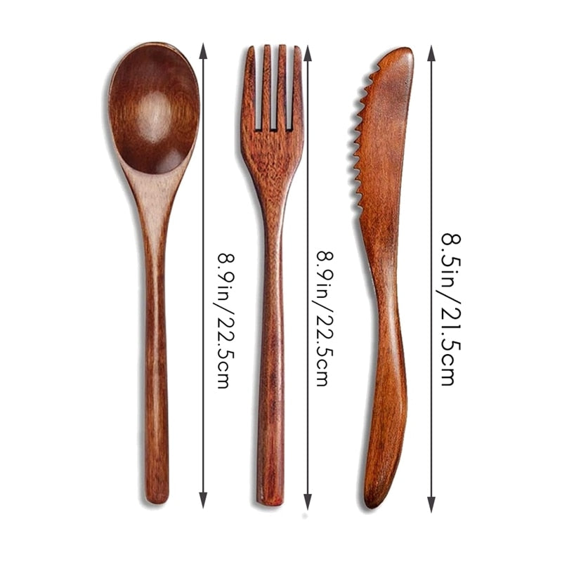 Earthy Wood Cutlery Set