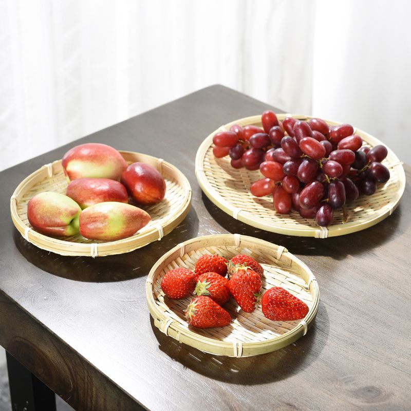 Close-up view of a Bamboo Basket Dish, showcasing its eco-friendly and stylish design, perfect for serving fruits, snacks, or as a unique centerpiece, get it now from the Lime shop specialized in Flatware in Australia.