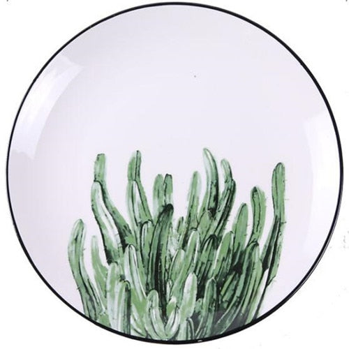 Leafy Elegance Ceramic Platter