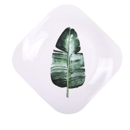 Leafy Elegance Ceramic Platter