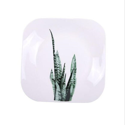 Leafy Elegance Ceramic Platter