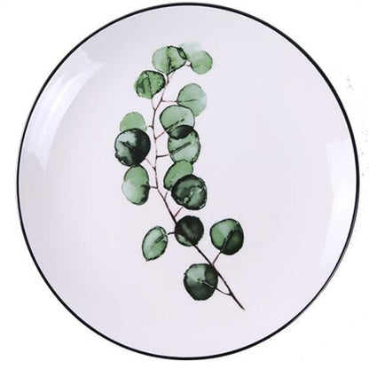 Leafy Elegance Ceramic Platter