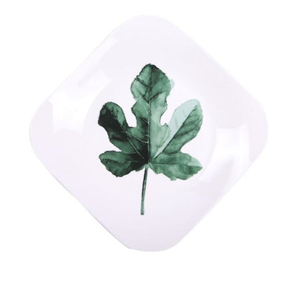 Leafy Elegance Ceramic Platter