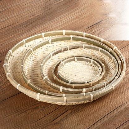 Close-up view of a Bamboo Basket Dish, showcasing its eco-friendly and stylish design, perfect for serving fruits, snacks, or as a unique centerpiece, get it now from the Lime shop specialized in Flatware in Australia.