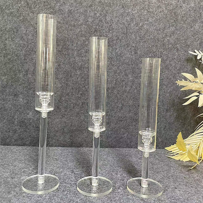 A stylish arrangement of best and luxury candles elegantly displayed in transparent candle holders, adding a touch of sophistication to any space in Australia.