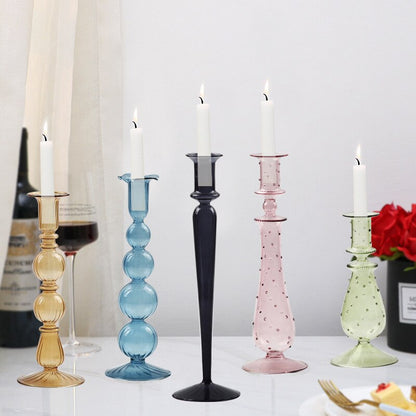 Colourful Glass Candle Holder