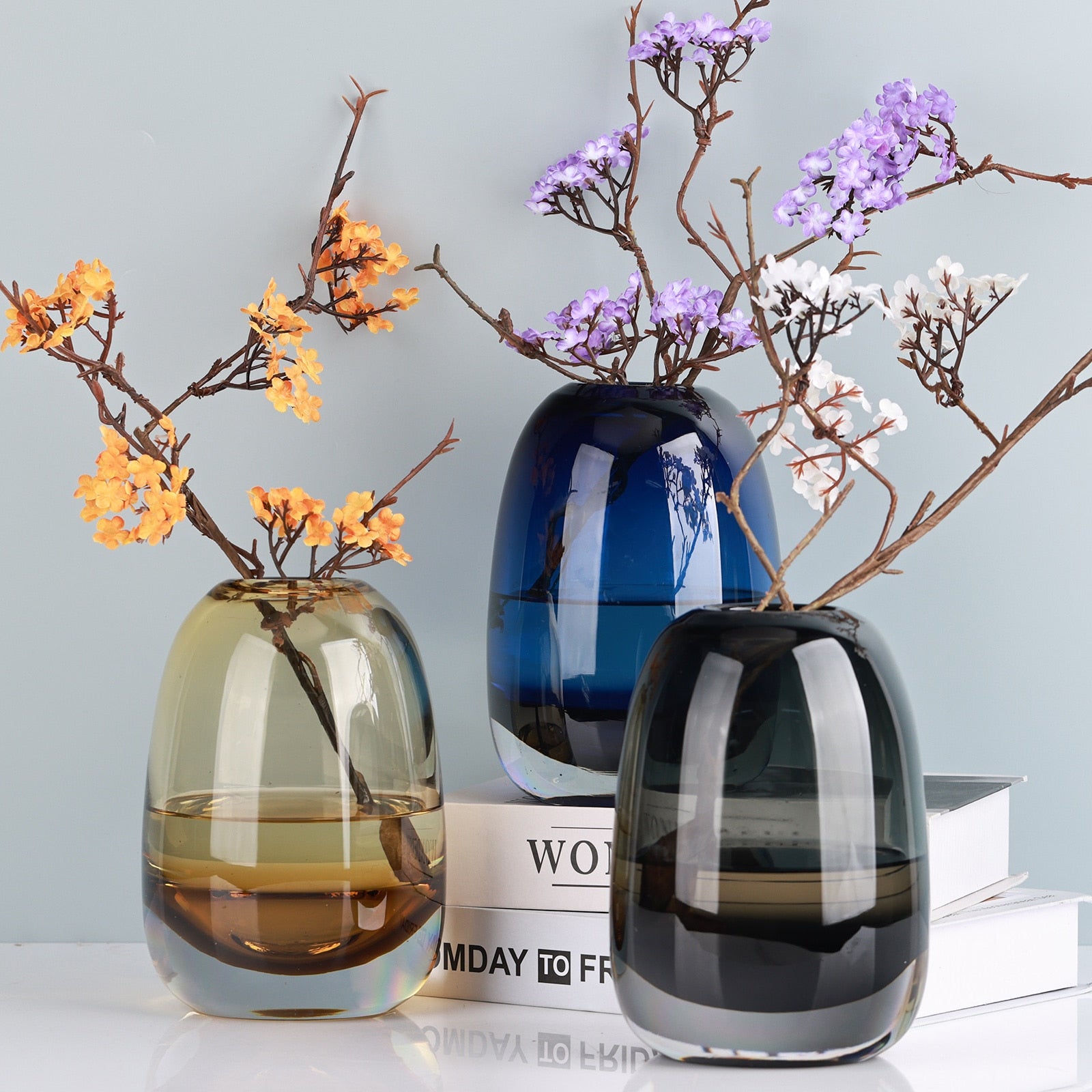 A stylish Amber Round Glass Vase, the best home decor in Australia, perfect for enhancing your living space with its elegant design and warm amber hue. Ideal for home decoration enthusiasts seeking a touch of sophistication in their interior styling.