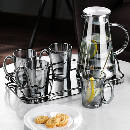 Sleek Grey Glass Beverage Set