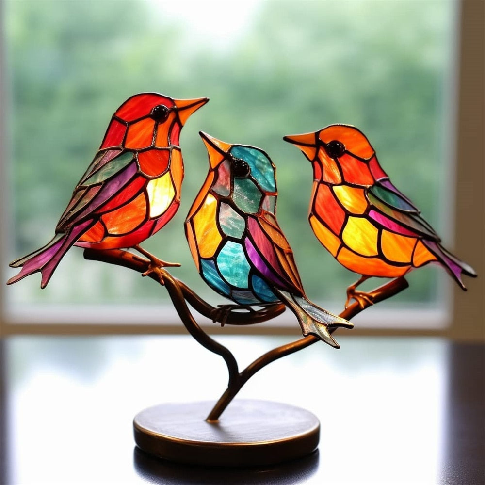 Colorful Glass Birds Decoration